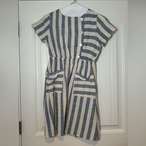 Hailey & Co Dress Mini Button Short Sleeve 100% Cotton Lightweight Womens Small